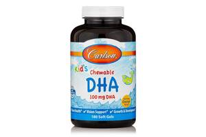 Рыбий жир для детей Kids Chewable DHA Carlson Labs апельсин 100 мг 180 гелевых капсул