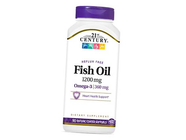 Рыбий жир Омега 3 для сердца Fish Oil 1200 21st Century 90гелкапс (67440006)