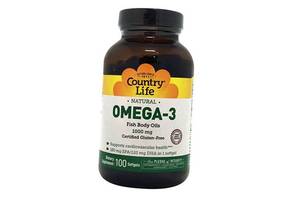 Рыбий жир Омега 3 Omega-3 Fish Body Oil Country Life 100гелкапс (67124003)