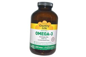 Рыбий жир Омега 3 Omega-3 Fish Body Oil Country Life 300гелкапс (67124003)