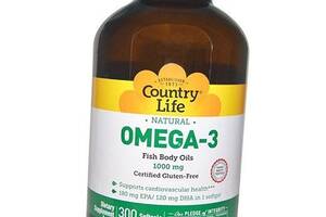 Риб'ячий жир Омега 3 Omega-3 Fish Body Oil Country Life 300 гелкапс (67124003)