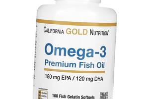 Рыбий Жир премиального качества Omega-3 Premium Fish Oil California Gold Nutrition 100гелкапс (67427003)