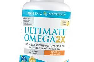 Рыбий жир с Витамином Д3 Ultimate Omega 2X with Vitamin D3 Nordic Naturals 60гелкапс Лимон (67352032)