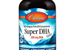 Рыбий жир Super-DHA Gems Carlson Labs 500 мг 180 капсул