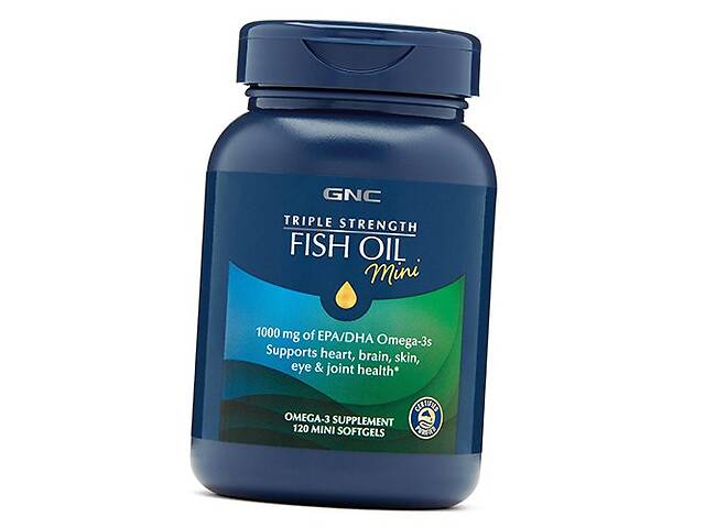 Рыбий Жир Тройной силы Triple Strength Fish Oil Mini GNC 120гелкапс (67120012)