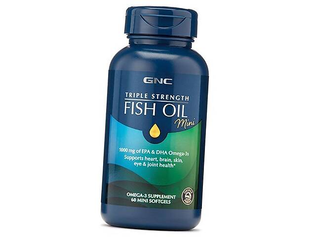 Рыбий Жир Тройной силы Triple Strength Fish Oil Mini GNC 60гелкапс (67120012)