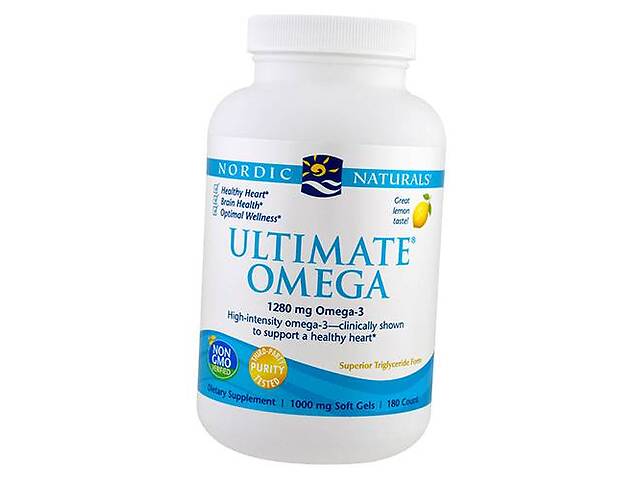 Рыбий жир Ultimate Omega Nordic Naturals 180гелкапс Лимон (67352019)