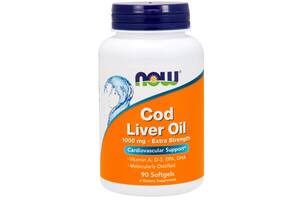Рыбий жир из печени трески Cod Liver Oil Now Foods 1000 мг 90 гелевых капсул