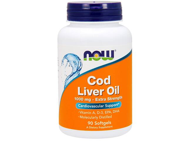 Рыбий жир из печени трески Cod Liver Oil Now Foods 1000 мг 90 гелевых капсул