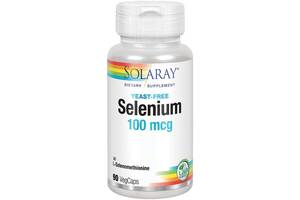 Селен без дрожжей Selenium Solaray 100 мкг 90 вегетарианских капсул