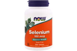 Селен (Selenium) Now Foods без дрожжей 100 мкг 250 таблеток