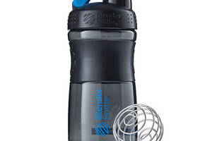 Шейкер спортивный бутылка BlenderBottle SportMixer 20oz/590ml Black/Cyan Original