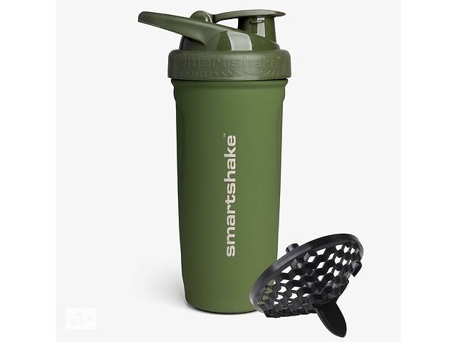 Шейкер спортивный SmartShake металлический Reforce Stainless Steel 30oz/900ml Army Green