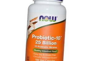 Суміш Пробіотиків, Probiotic-10 25 Billion, Now Foods 100вегкапс (69128010)