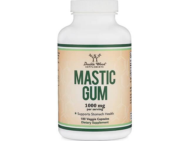 Смола мастикового дерева Double Wood Supplements Mastic Gum 1000 mg 2 caps per serving 180 Caps