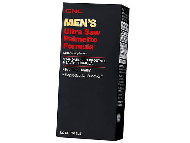 Со Пальметто Комплекс здоровья простаты Men's Ultra Saw Palmetto Formula GNC 120гелкапс (71120026)