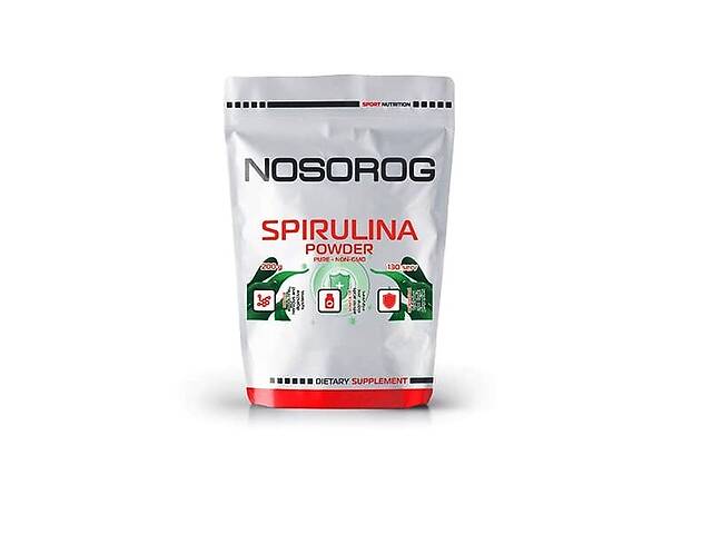 Спирулина для спорта Nosorog Nutrition Spirulina Powder 200 g /130 servings/ Pure