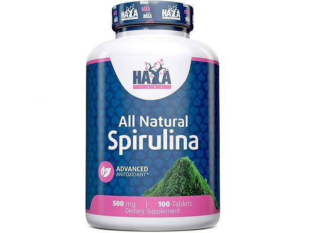 Спирулина Haya Labs All Natural Spirulina 500 mg 100 Tabs