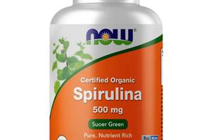 Спирулина NOW Foods Spirulina Certified Organic 500 mg 200 Tabs