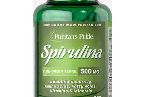 Спирулина Puritan's Pride Spirulina 500 mg 200 Tabs