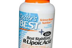 Стабилизированная R-липоевая кислота с BioEnhanced Na-RALA Stabilized R-Lipoic Acid 100 Doctor's Best 180вегкапс (703...