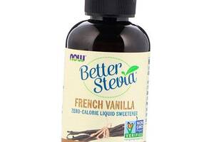 Стевія підсолоджувач не містить калорій Стевія Better Stevia Liquid Now Foods 59мл Французька ваніль (05128003)