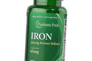 Сульфат Железа Iron Ferrous Sulfate 65 Puritan's Pride 100таб (36367214)