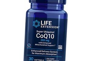 Суперубихинол Q10 с улучшенной митохондриальной поддержкой Super Ubiquinol CoQ10 200 Life Extension 30гелкапс