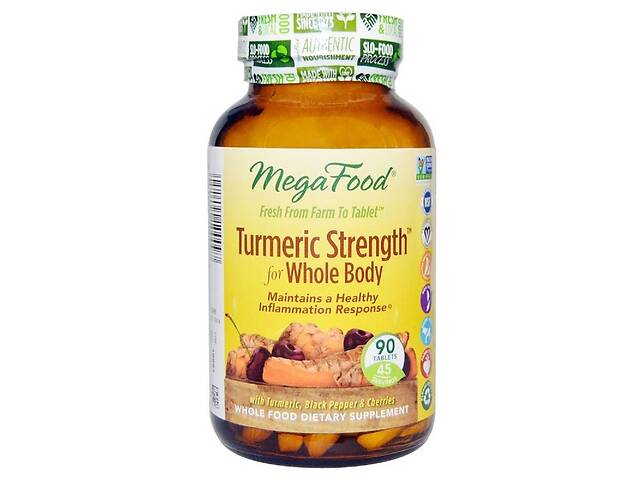 Сила куркумы для всего организма Turmeric Strength for Whole Body MegaFood 90 таблеток