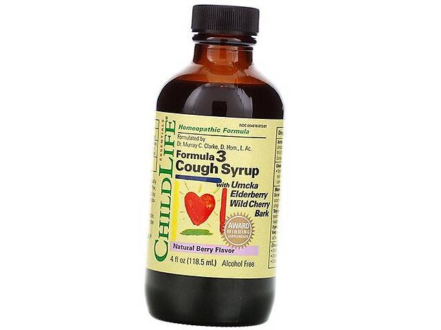 Сироп от кашля для детей Formula 3 Cough Syrup ChildLife 118мл Ягода (71514003)