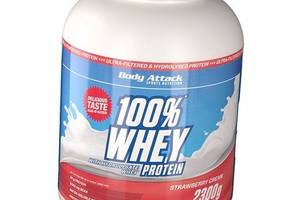 Сывороточный протеин 100% Whey Protein Body Attack 2300г Клубника-крем (29251004)