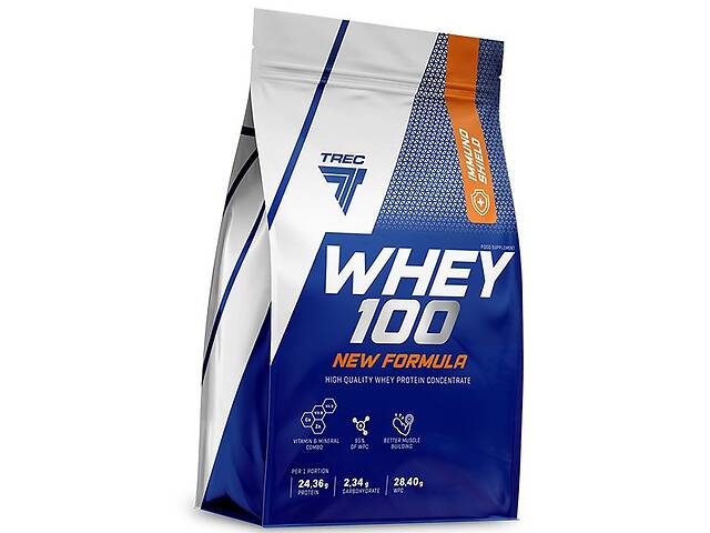 Сывороточный протеин для роста мышц Whey 100 New Formula Trec Nutrition 700г Лесной орех (29101016)