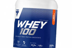 Сывороточный протеин для роста мышц Whey 100 New Formula Trec Nutrition 2000 г банка Капучино (29101016)