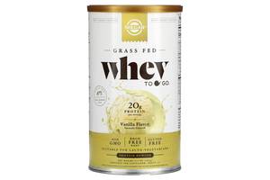 Сывороточный протеин Grass Fed Whey To Go Solgar порошок вкус ванили 338 г