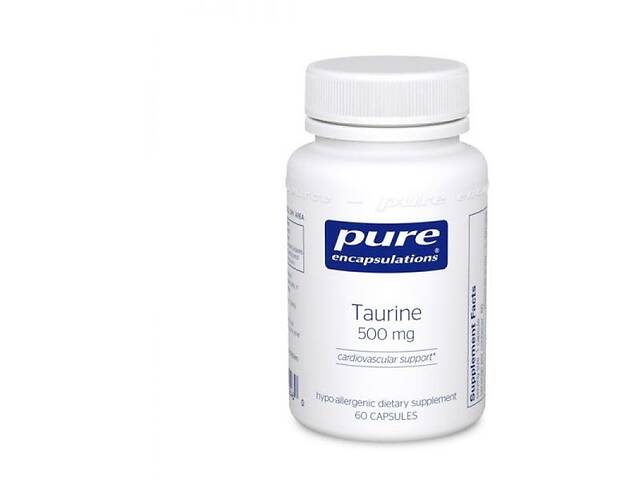 Таурин Pure Encapsulations Taurine 500 mg 60 Caps PE-00246