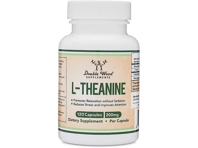Теанин Double Wood Supplements L-Theanine 200 mg 120 Caps