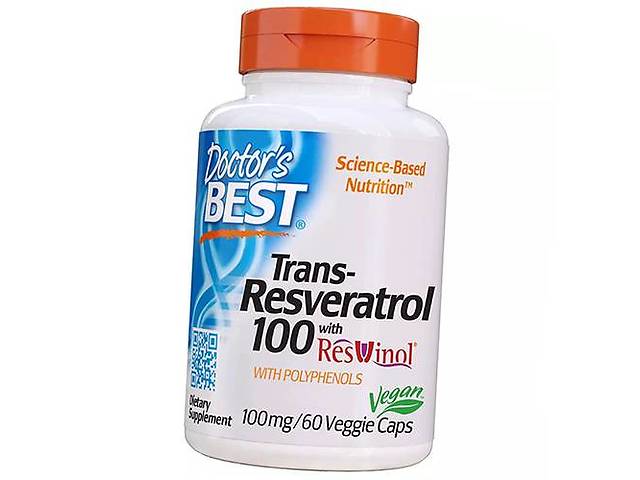 Транс Ресвератрол з Поліфенолами Trans-Resveratrol 100 Doctor's Best 60вегкапс (70327001)