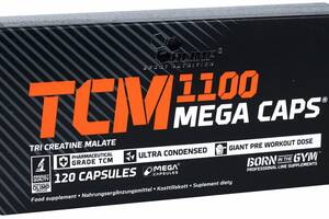 Три креатин малат Olimp TCM Mega Caps 1100 120 капсул