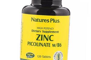 Цинк Пиколинат с Витамином В6 Zinc Di-Picolinate Complex Nature's Plus 120таб (36375159)