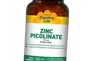 Цинк Пиколинат Zinc Picolinate Country Life 100таб (36124063)