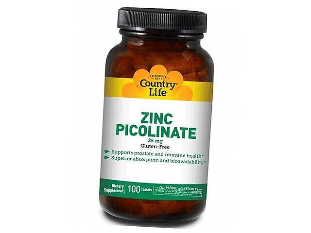 Цинк Пиколинат Zinc Picolinate Country Life 100таб (36124063)