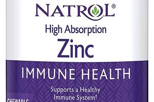 Цинк с высокой степенью поглощения натуральный ананасовый вкус High Absorption Zinc Natrol 60 жевательных таблеток