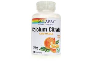 Цитрат кальция Calcium Citrate Solaray 1000 мг вкус апельсина 60 жевательных таблеток