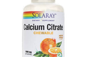 Цитрат кальция Calcium Citrate Solaray 1000 мг вкус апельсина 60 жевательных таблеток