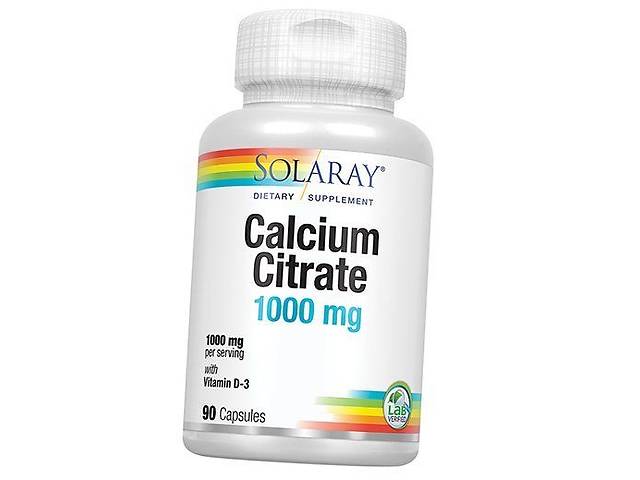 Цитрат кальция с витамином Д3 Solaray Calcium Citrate with Vitamin D-3 Solaray 90 капс (36411047)