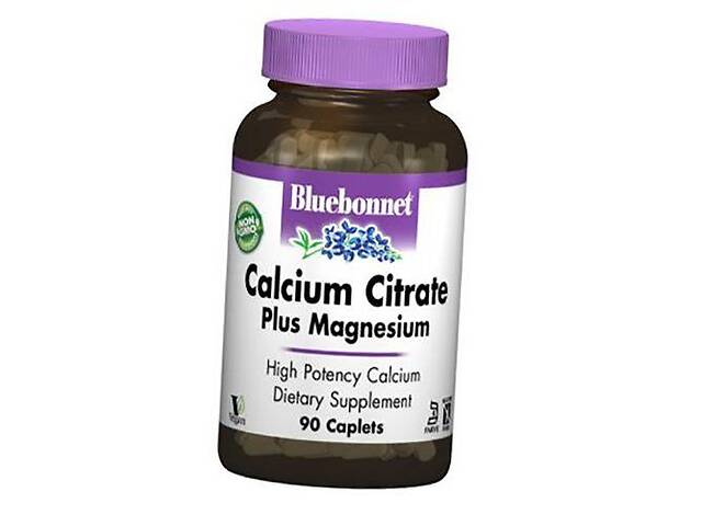 Цитрат Кальция и Магний Calcium Citrate plus Magnesium Bluebonnet Nutrition 90каплет (36393063)
