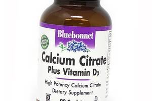 Цитрат Кальция и Витамин Д3 Calcium Citrate plus Vitamin D3 Bluebonnet Nutrition 90каплет (36393093)