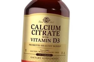 Цитрат Кальція та Вітамін Д3, Calcium Citrate with Vitamin D3, Solgar 240таб (36313034)