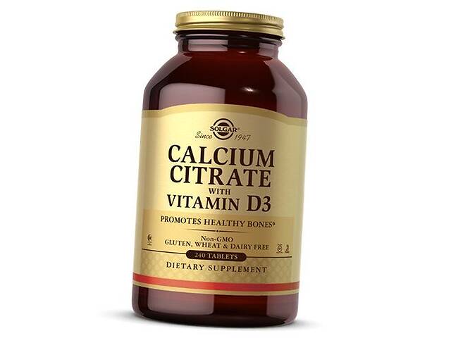 Цитрат Кальция и Витамин Д3 Calcium Citrate with Vitamin D3 Solgar 240таб (36313034)