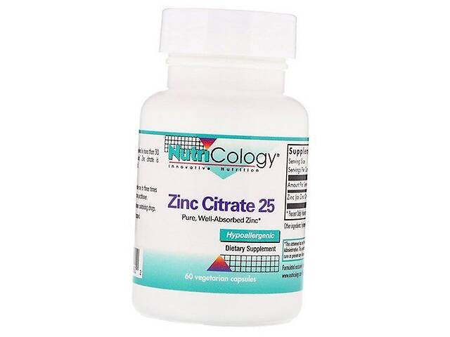 Цитрат Цинка Zinc Citrate 25 Nutricology 60вегкапс (36373024)